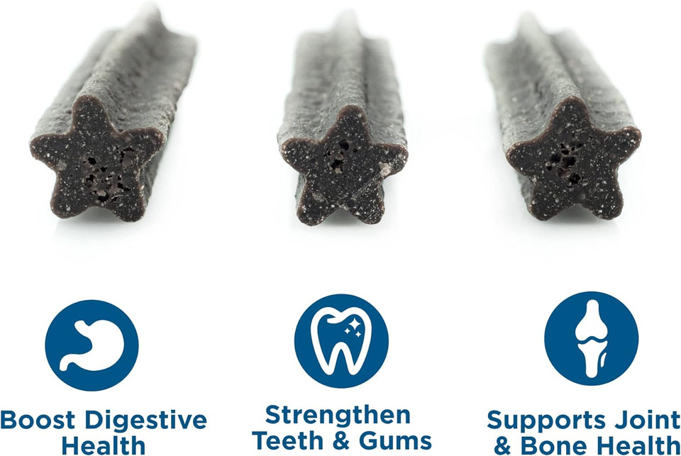 Best Bully Sticks All-Natural Doggie Dental Chews - Star Shaped Beefy Dental Chews - Limited Ingredient, Collagen, Real Beef, 100% Digestible - Promotes Dental Hygiene And Health - 6 Pack