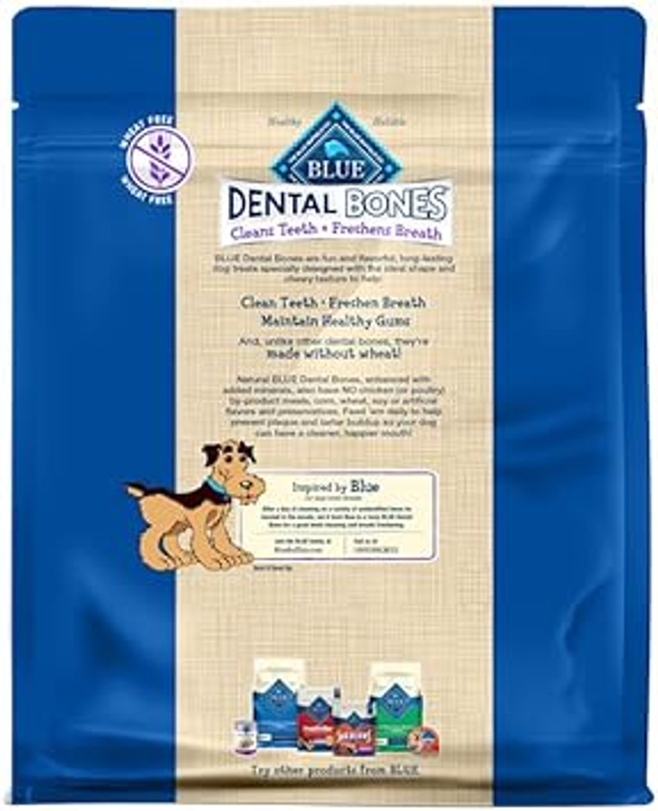 Blue Buffalo Dental Bones Large Natural Dental Chew Dog Treats Bag Jumbo Pack