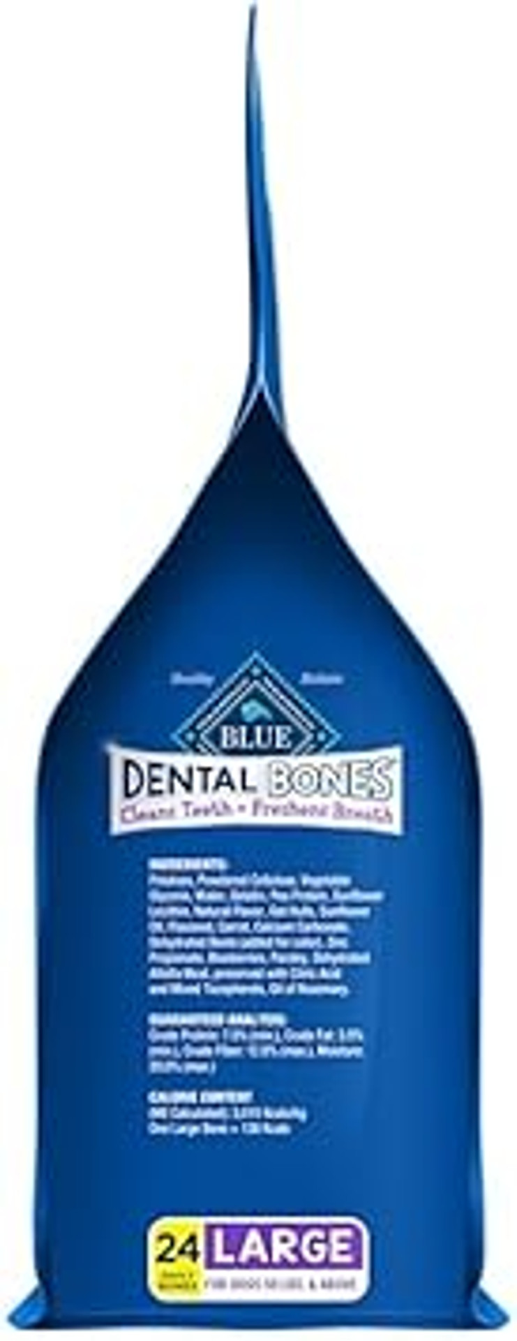 Blue Buffalo Dental Bones Large Natural Dental Chew Dog Treats Bag Jumbo Pack