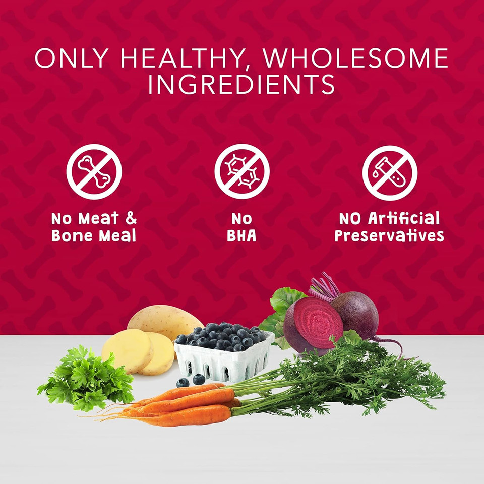 Blue Buffalo Bones Natural Crunchy Dog Treats, Mini Dog Biscuits, Beef (12-Oz Bag, 4 Count)