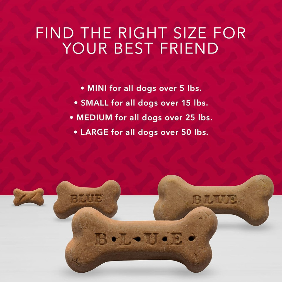 Blue Buffalo Bones Natural Crunchy Dog Treats, Large Dog Biscuits, Beef (16-Oz Bag, 4 Count)