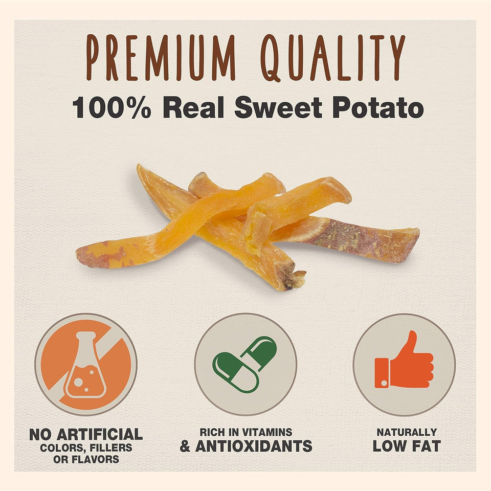 Cadet Gourmet Sweet Potato Fries Dog Treats - Healthy & Natural Sweet Potato Dog Training Treats For Small & Large Dogs - Inspected & Tested In Usa (1 Lb.)