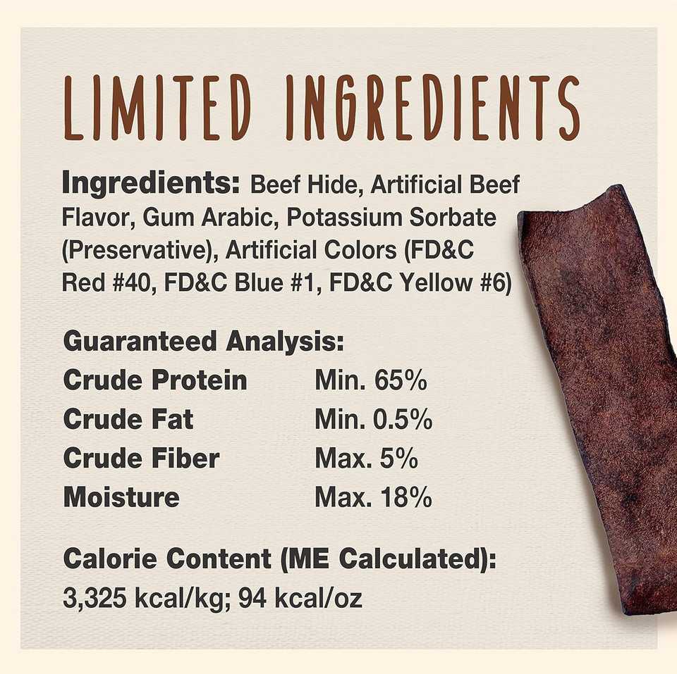 Cadet Premium Grade Beef Hide Chips For Dogs Beef Flavor 1 Pound