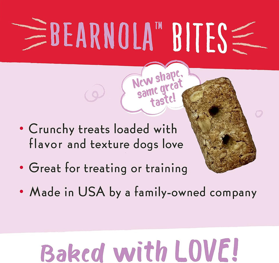 Charlee Bear Bearnola Bites Dog Treats, P.B. & Honey Flavor, 8Oz