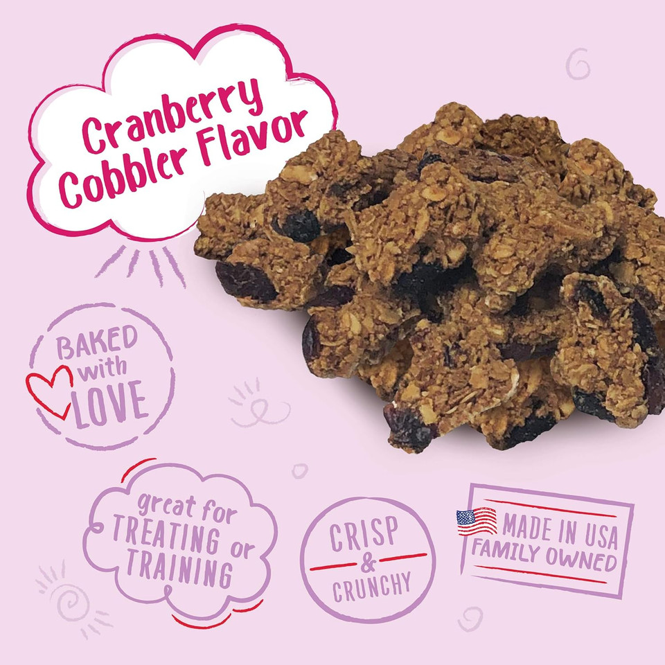 Charlee Bear Bearnola Bites Dog Treats, Cranberry Cobbler Flavor, 8Oz