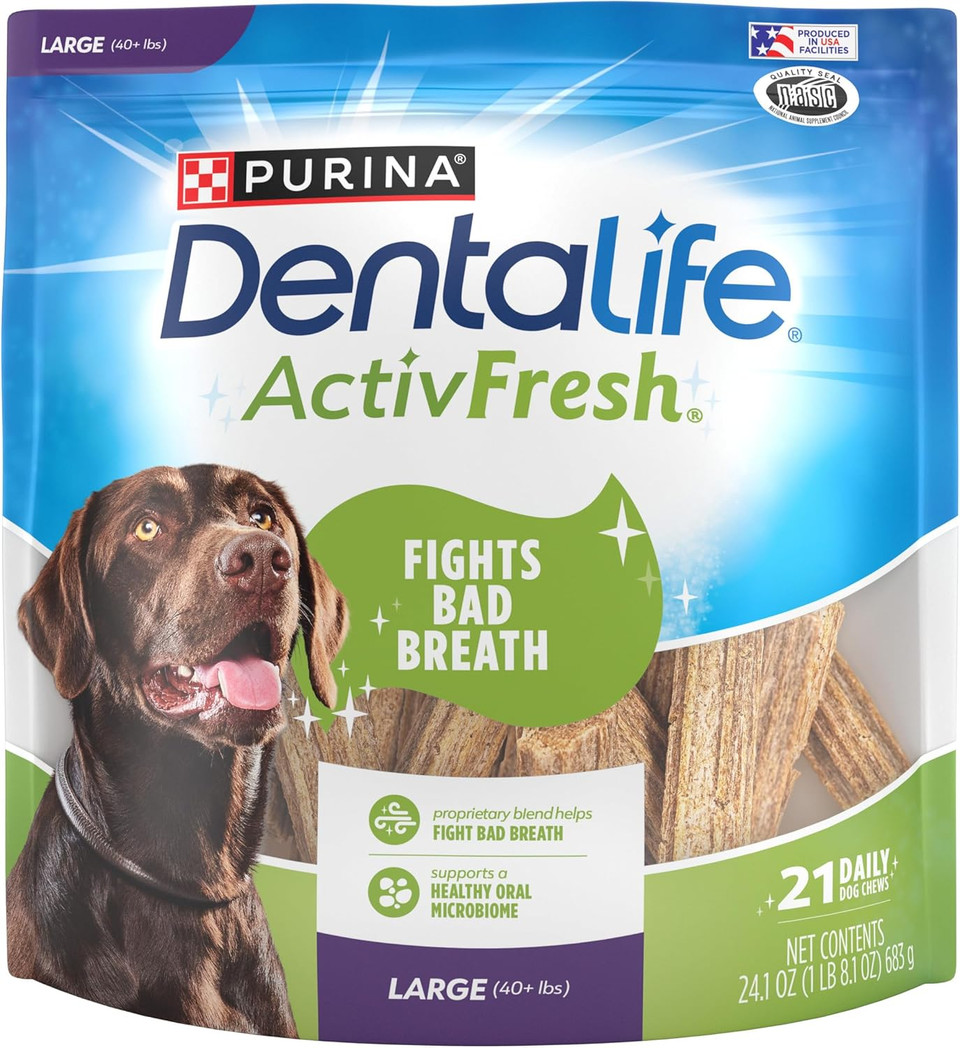 Purina Dentalife Activfresh Chicken Flavor Large Breed Adult Dog Dental Chews - 21 Ct. Pouch