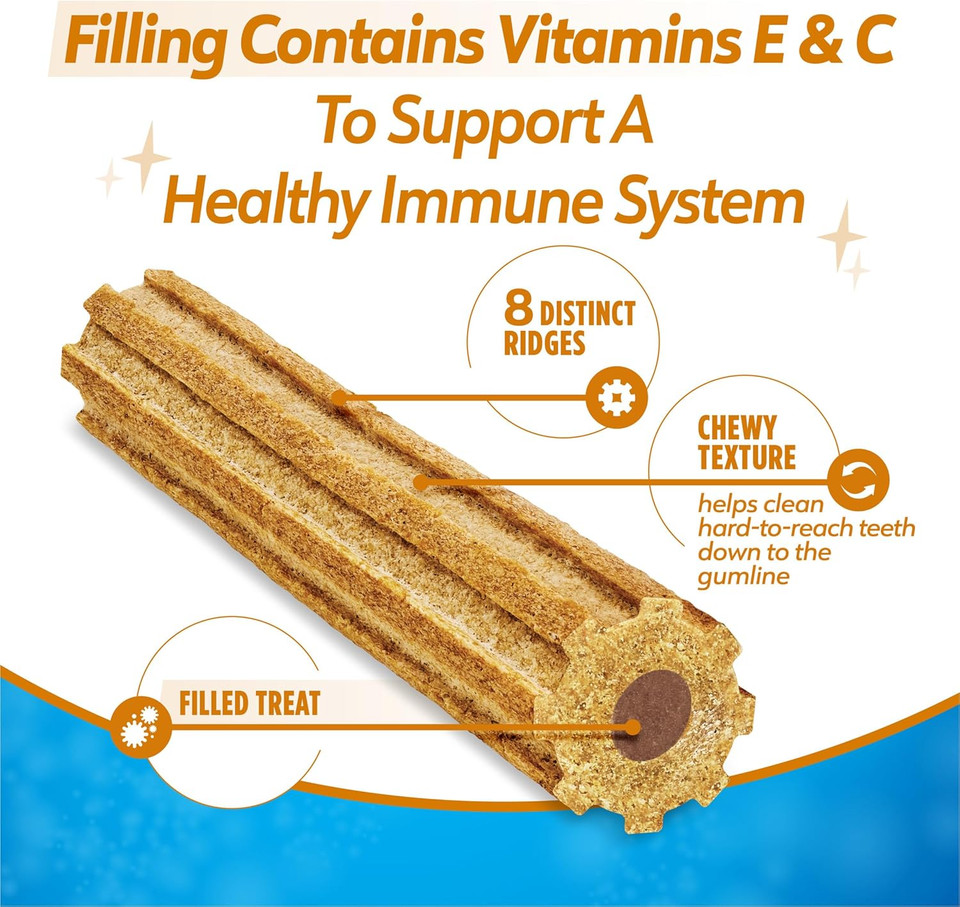 Dentalife Purina Plus Immune Support Chicken, Apple And Blueberry Flavor Large Dog Dental Chews, Mp - 19 Ct. Pouch