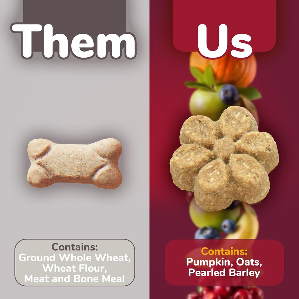 Fruitables Baked Dog Treats  Pumpkin Treats For Dogs  Healthy Low Calorie Treats  Free Of Wheat, Corn And Soy  Pumpkin And Cranberry  7 Ounces