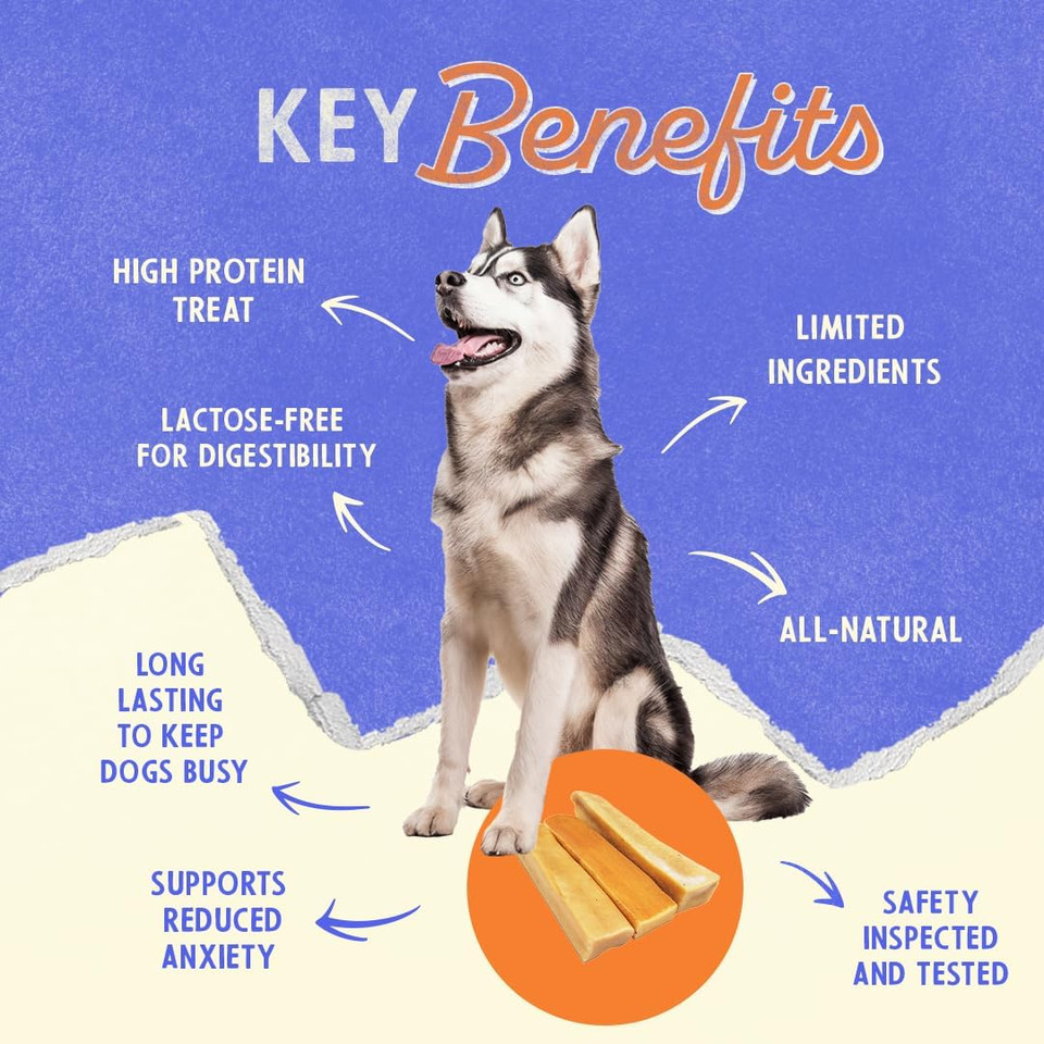 Himalayan Dog Chew Premium Yak Cheese Himalayan Dog Chews, Cheese, 5 Xl/Large Treats, 3.3 Oz, Dog Treats Large Breed, All Natural, Long Lasting Dog Chews For Aggressive Chewers, Dogs Under 65 Lbs