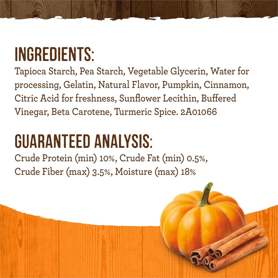 Merrick Fresh Kisses Natural Dental Chews, Treats Infused With Pumpkin And Cinnamon For Large Dogs Over 50 Lbs - 10 Oz. Pouch