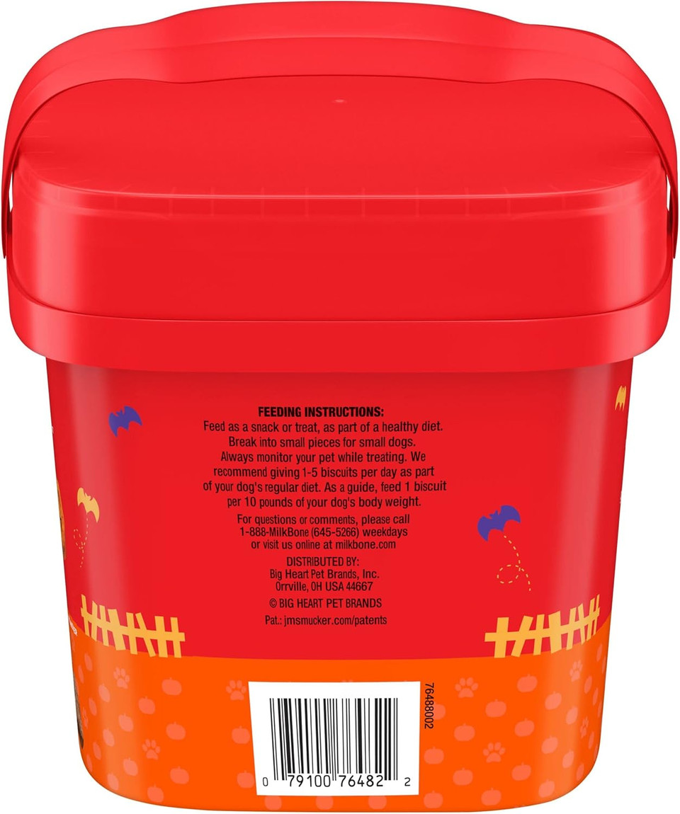 Milk-Bone Limited Edition Halloween Spooky Biscuit Dog Treats, 24 Ounce Pail