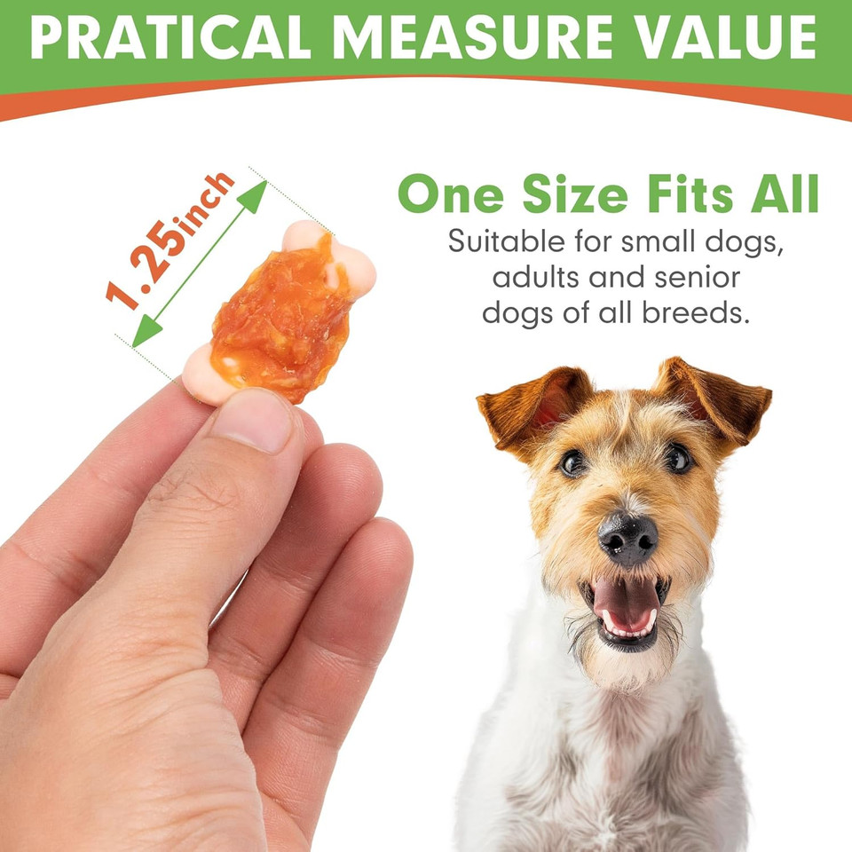 Mon2Sun Dog Treats, Mini Chicken Wrapped Biscuits With Added Vitamins, Healthy Training Snacks For Small Medium And Large Dogs, 10.58Oz