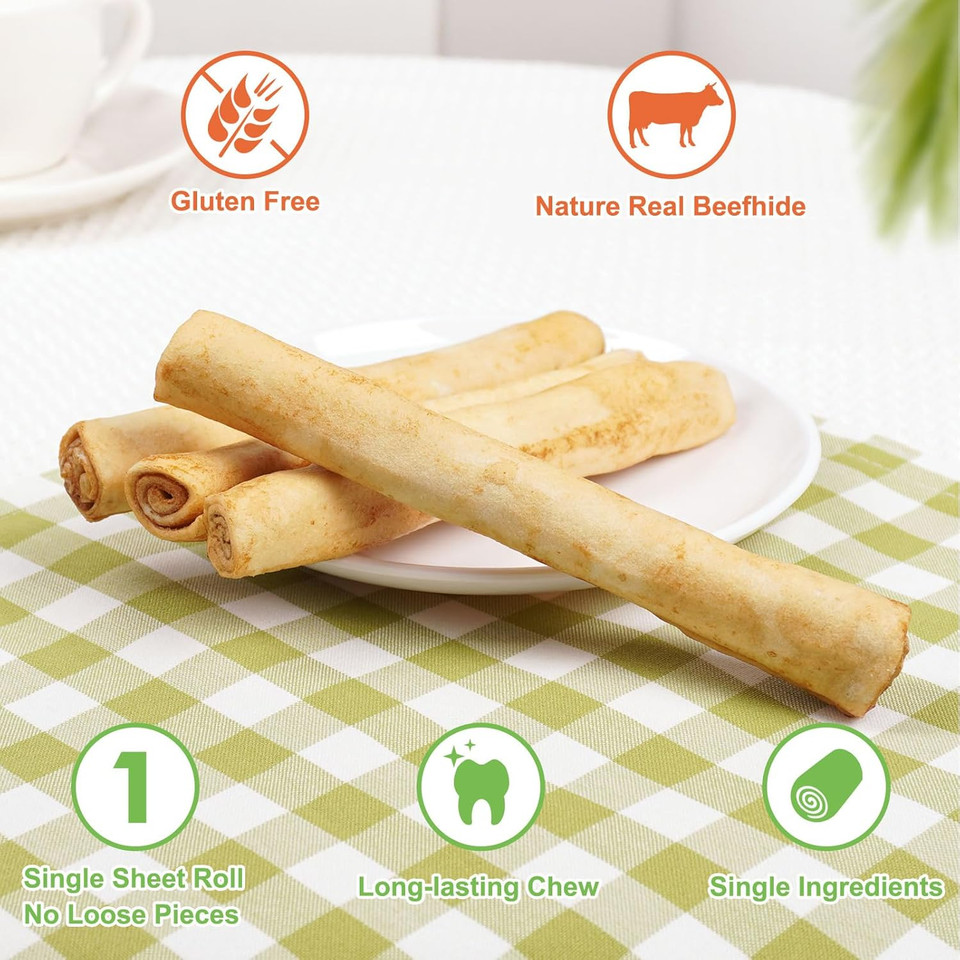 Mon2Sun Dog Rawhide Rolls Twist Sticks Dog Chew Treats Chicken Flavor For Puppy And Small Dogs, 40 Countpack Of 1