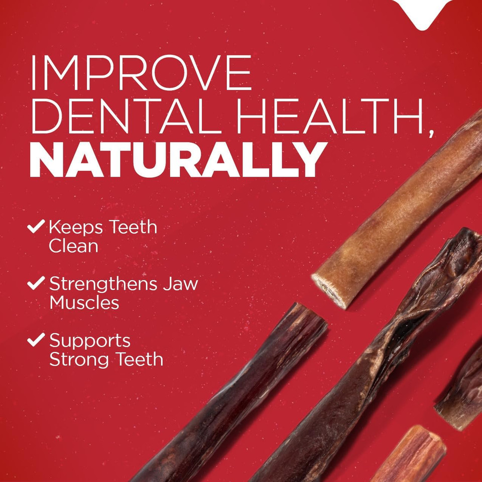 Natural Farm Power Bully Sticks Peanut Flavor Dog Chews (6, 5-Pack), 2-In-1 Power Chews: Premium Beef Cheek Wrapped In Beef Pizzle With Enticing Peanut Butter Flavor, Double Chewing Time