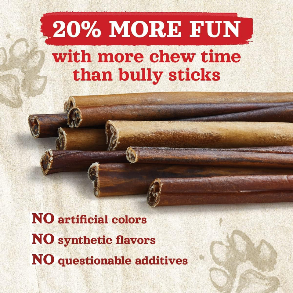 Natural Farm Collagen Dog Chews (3-5, 10 Units), Odor-Free Long Lasting Bully Sticks & Rawhide Alternative Dog Treats, 95% Collagen Low Fat, High Protein Best Dental Dog Treats  Small & Medium Dogs