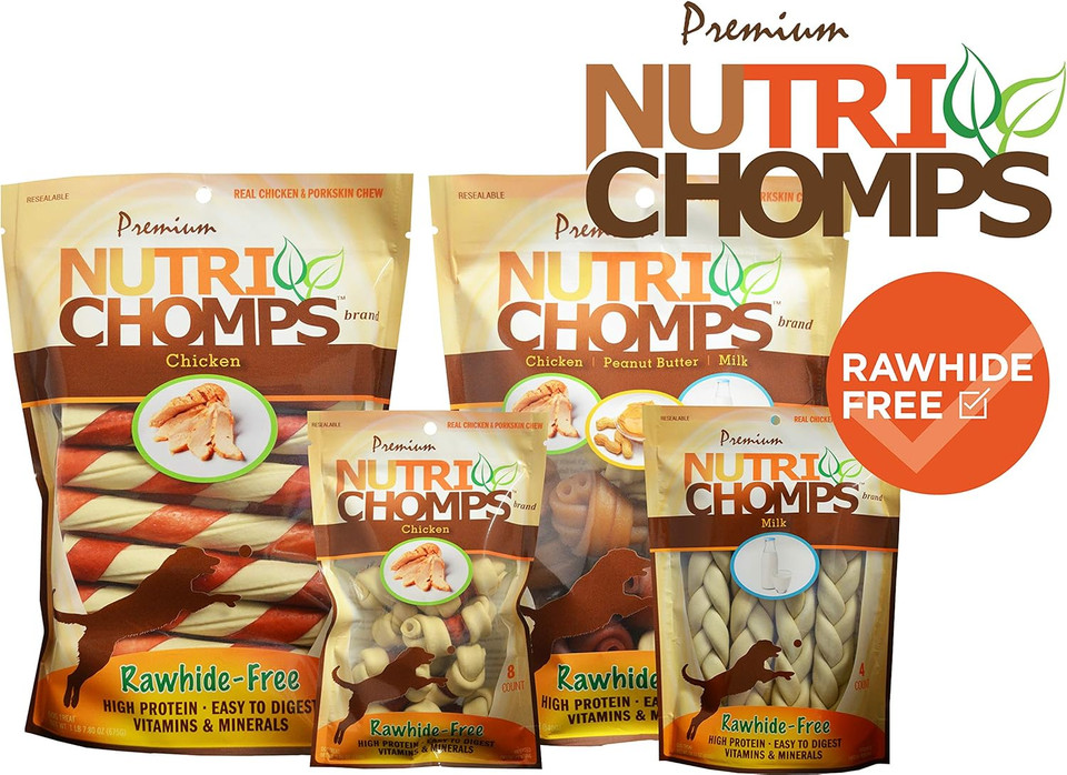 Nutrichomps Dog Chews, 2.5-Inch Knots, Easy To Digest, Rawhide-Free Dog Treats, 8 Count, Real Chicken Flavor