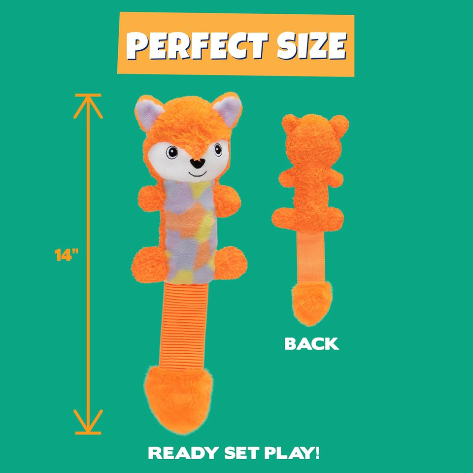 Pet Factory Shake & Squeak Cuddlez Plush Dog Toy, Randomly Selected - Fox Or Elephant, One Size