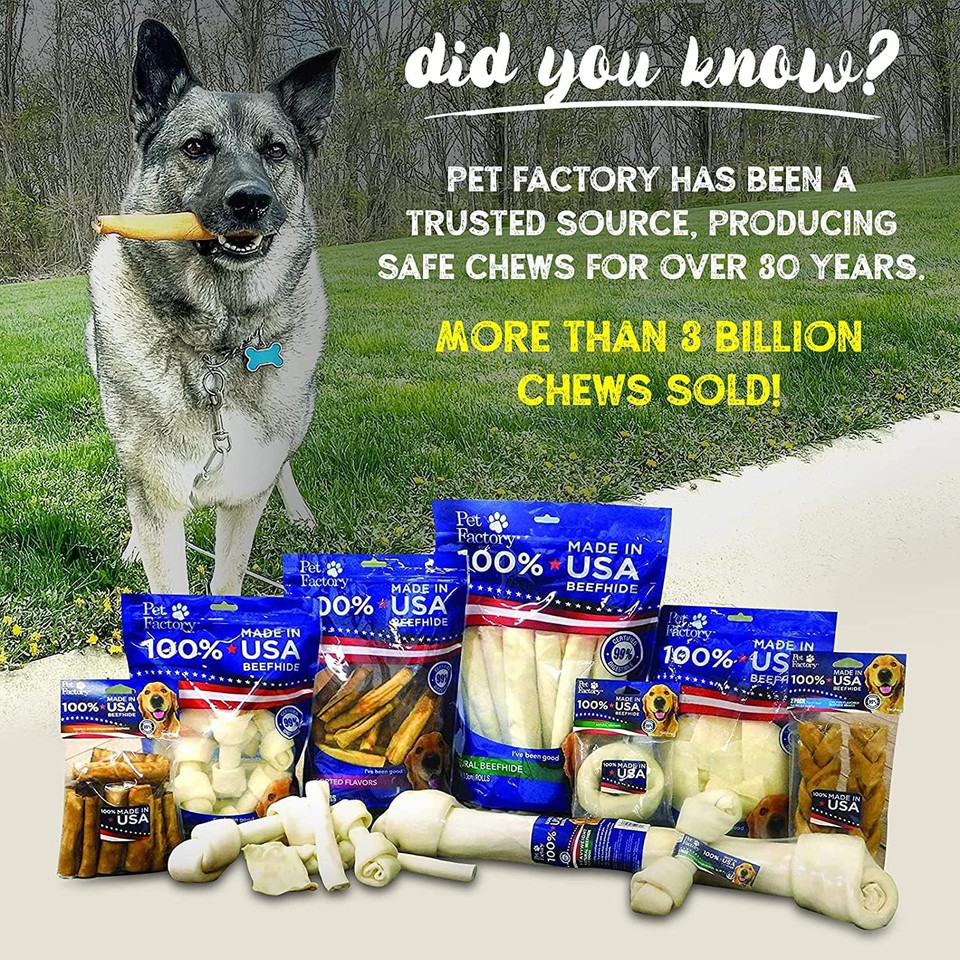 Pet Factory 100% Made In Usa Beefhide 7" Braided Sticks Dog Chew Treats - Beef & Chicken Flavor, 6 Count/1 Pack Pet Factory 100% Made In Usa Beefhide 7" Braided Sticks Dog Chew Treats - Beef & Chicken Flavor, 6 Count/1 Pack