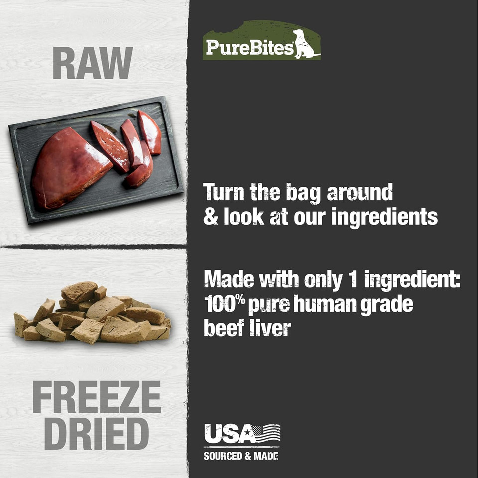 Purebites Beef Freeze Dried Dog Treats, 1 Ingredient, Made In Usa, 26Oz (Packaging May Vary)