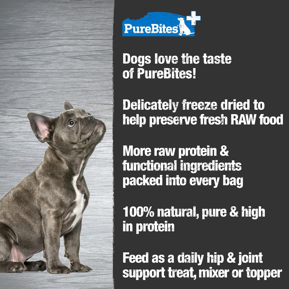 Purebites+ Hip & Joint Freeze Dried Dog Treats, 5 Ingredients, Made In Usa, 3Oz