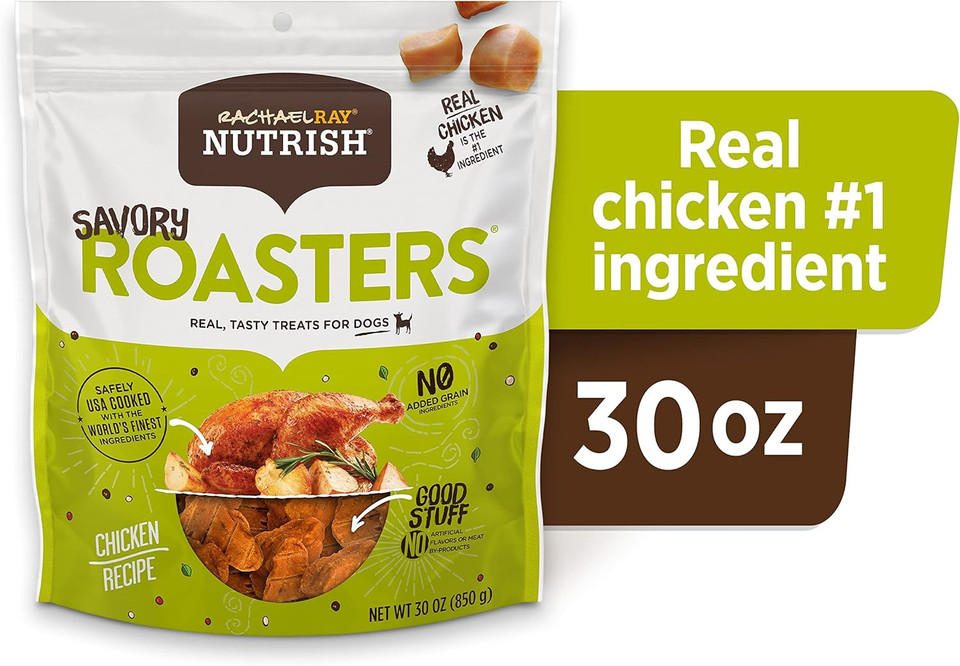 Rachael Ray Nutrish Savory Roasters Real Meat Dog Treats, Roasted Chicken Recipe, 30 Ounce (Pack Of 1)