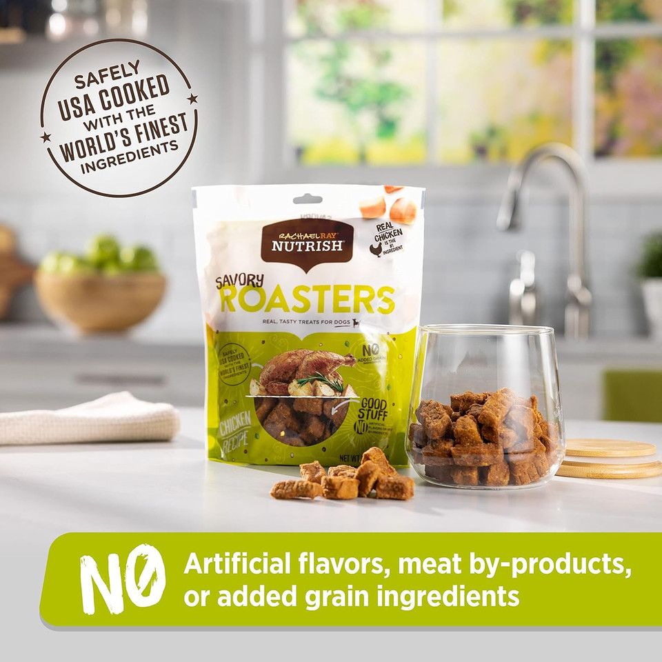 Rachael Ray Nutrish Savory Roasters Real Meat Dog Treats, Roasted Chicken Recipe, 30 Ounce (Pack Of 1)