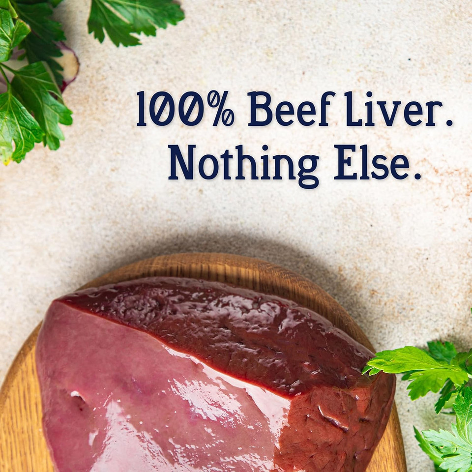 Stewart Freeze Dried Dog Treats, Beef Liver, 8 Oz, Grain Free & Gluten Free, Resealable Pouch, Single Ingredient, Training Treat In Beef Liver, Salmon, Chicken Liver & Chicken Breast 4, 14, 21 Oz