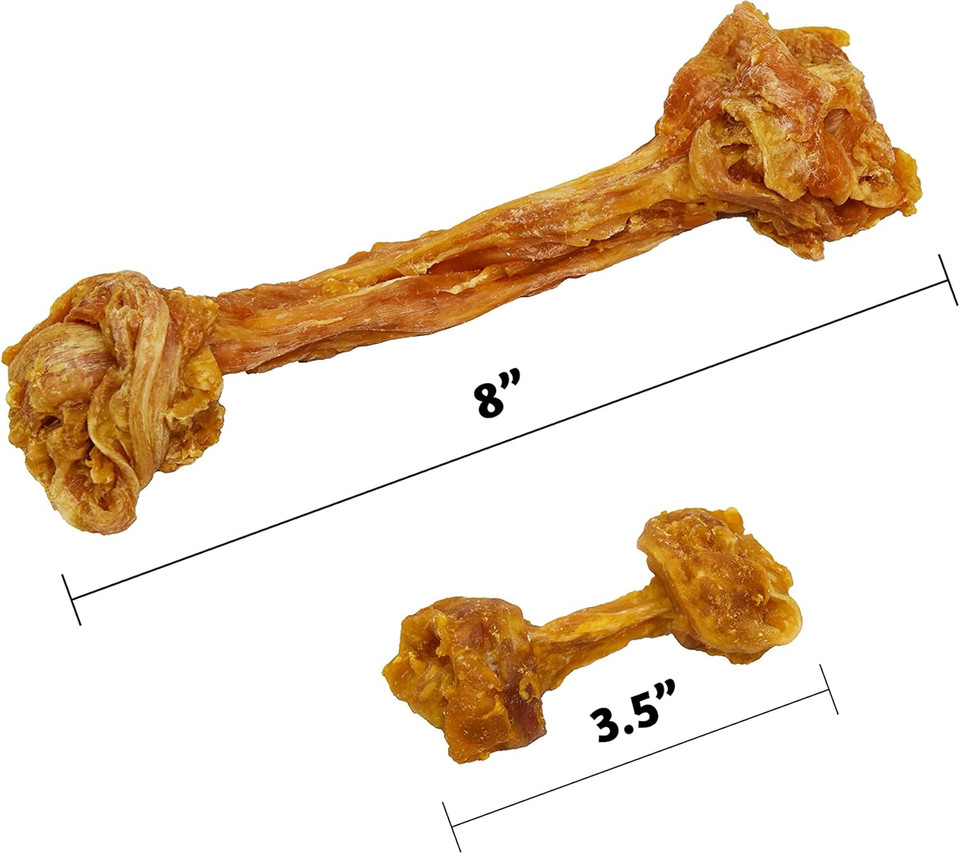Ultra Chewy Turkey Tendon Knotted Bones For Dogs - Premium All-Natural, Hypoallergenic, Long-Lasting Dog Chew Treat, Easy To Digest, Ingredient Sourced From Usa (3.5 Inches - 1 Pack)