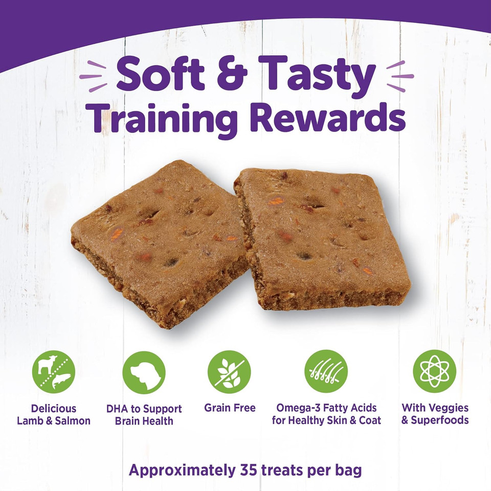 Wellness Rewarding Life Grain-Free Soft Dog Treats, Made In Usa With Healthy Ingredients, Ideal For Training (Lamb & Salmon, 6-Ounce Bag)