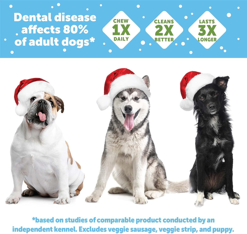 Whimzees By Wellness Holiday Natural Grain Free Dental Chews For Dogs, Medium Breed, 6 Count