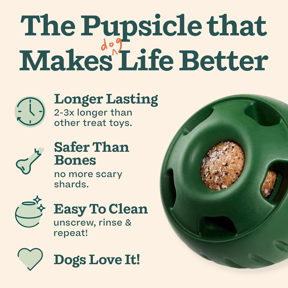 Woof Starter Pack - Pupsicle Interactive Dog Toys - Silicone Dog Treat Mold And Pupsicle Refill Pops Chicken - Dog Toys For Small Dogs 10-25 Lbs