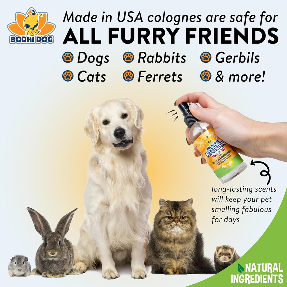 Bodhi Dog Natural Dog Cologne | Premium Scented Deodorizing Body Spray For Dogs & Cats | Neutralizes Strong Odors | Dog Perfume With Natural Dog Conditioner | Pet Supplies (Mango, 4 Fl Oz (Pack Of 1)