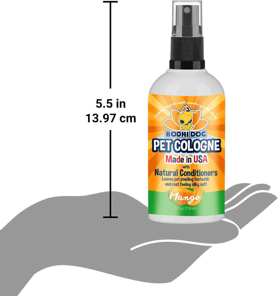 Bodhi Dog Natural Dog Cologne | Premium Scented Deodorizing Body Spray For Dogs & Cats | Neutralizes Strong Odors | Dog Perfume With Natural Dog Conditioner | Pet Supplies (Mango, 4 Fl Oz (Pack Of 1)