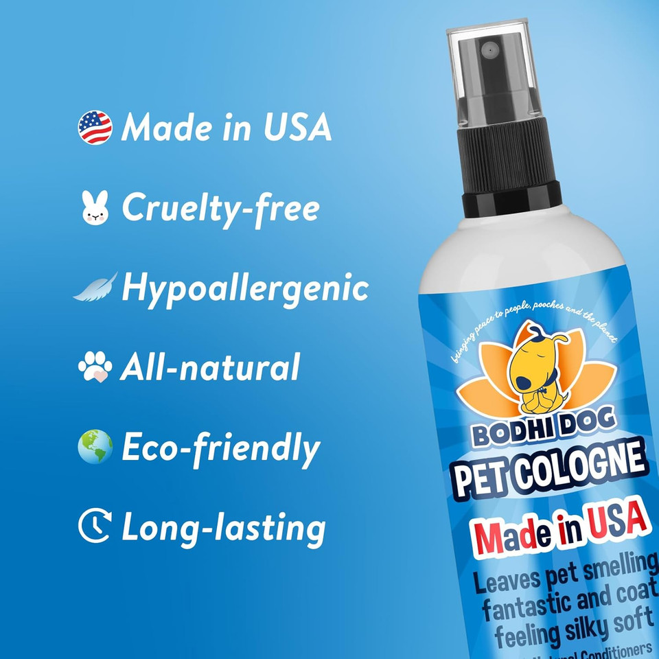 Bodhi Dog Natural Dog Cologne | Premium Scented Deodorizing Body Spray For Dogs & Cats | Neutralizes Strong Odors | Dog Perfume With Natural Dog Conditioner | Made In Usa (Blueberry, 8 Fl Oz)