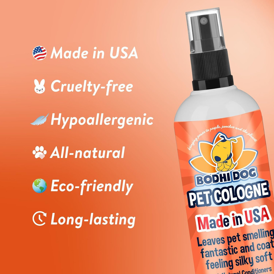 Bodhi Dog Natural Dog Cologne | Premium Scented Deodorizing Body Spray For Dogs & Cats | Neutralizes Strong Odors | Dog Perfume With Natural Dog Conditioner | Made In Usa (Orange Sherbert, 8 Fl Oz)