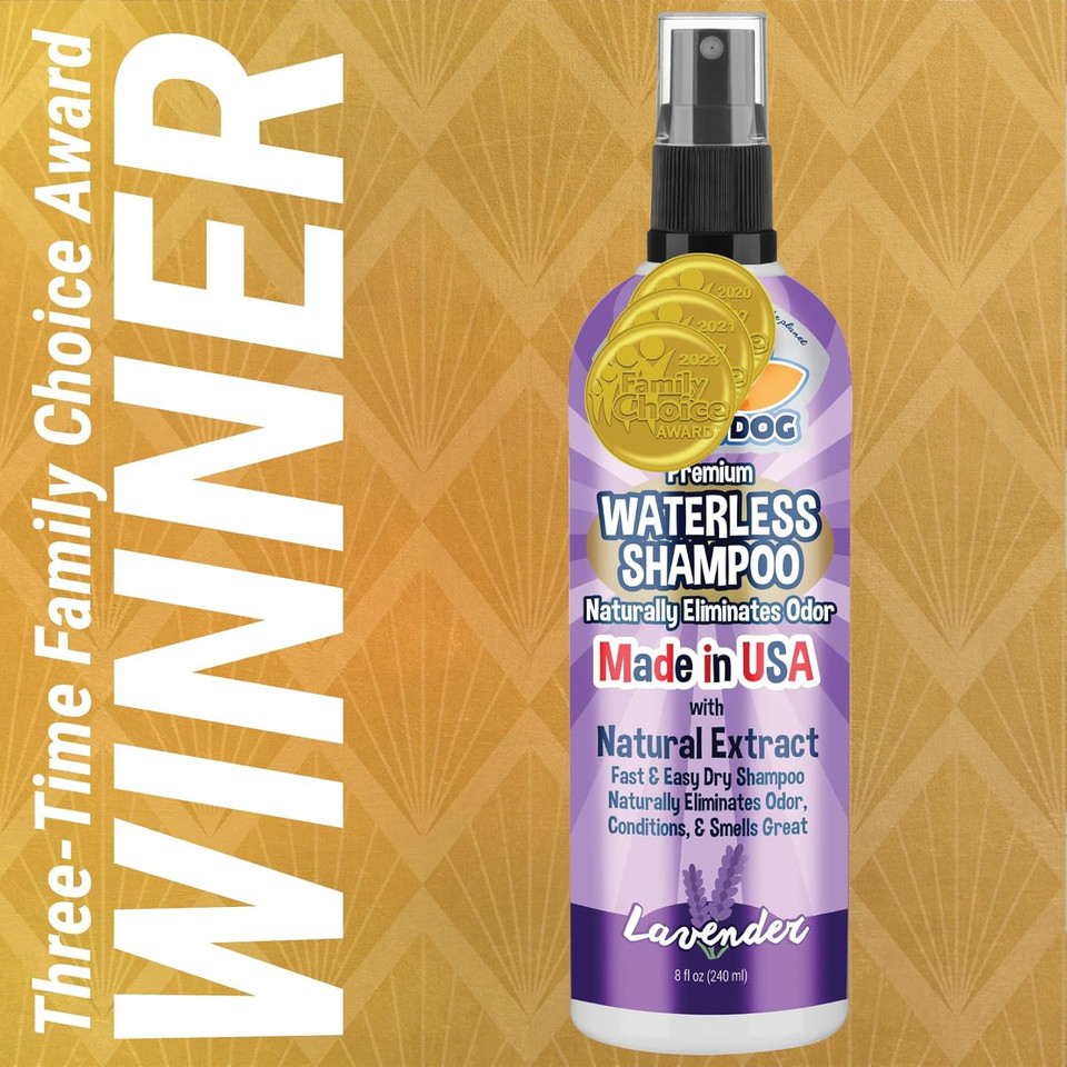 Bodhi Dog Waterless Shampoo | Natural Dry Shampoo For Dogs Or Cats | Neutralizes Pet Odor | No Rinse Required | Made With Natural Extracts | Vet Approved- Made In Usa (Lavender, 8 Fl Oz)