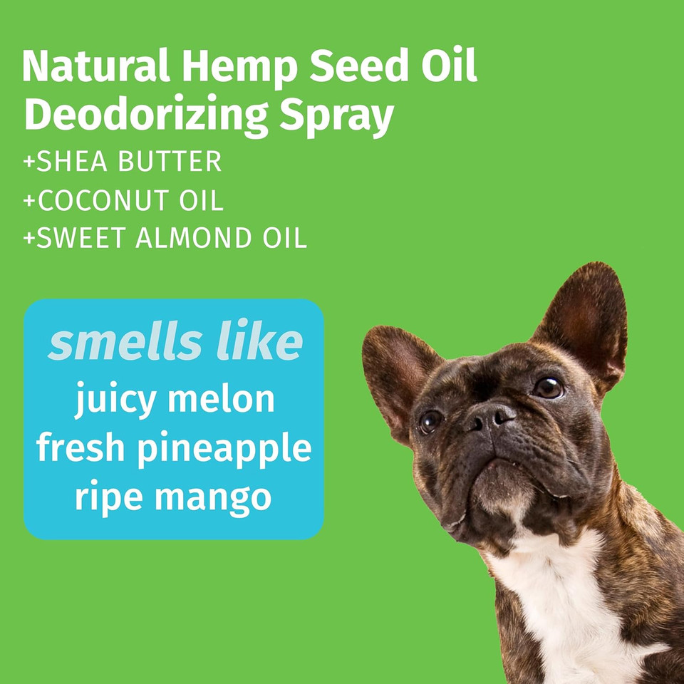 Hempz Petz, Dog Cologne, Sweet Pineapple & Honey Melon Herbal Deodorizing Spray, 8.5 Oz
