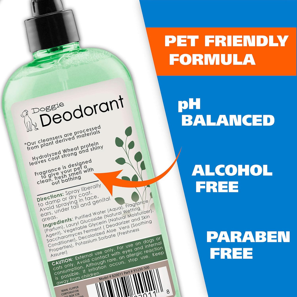 Wahl Usa Deodorizing & Refreshing Pet Deodorant For Dogs - Eucalyptus & Spearmint Scent To Refresh The Skin And Coat - Model 820011A