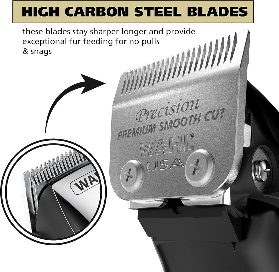 Wahl Usa Quiet Pro Corded Dog Clippers For Grooming - Heavy Duty Compact Electric Dog Grooming Kit Hair Clippers For Dogs Cats Pets- Model 9181