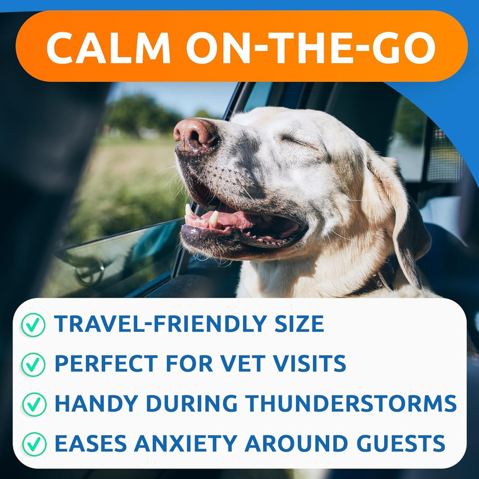 Bark&Spark Advanced Calming Hemp Treats For Dogs - Hemp Oil + Melatonin - Anxiety Relief - Separation Aid - Stress Relief During Fireworks, Storms, Thunder - Aggressive Behavior, Barking - 60Chews