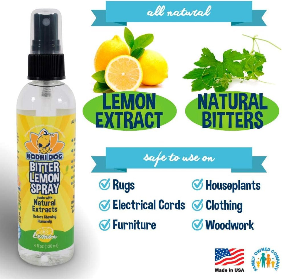 Bodhi Dog Bitter Lemon Spray | Anti Chew Spray For Dogs And Cats | Kitten & Puppy Training Anti Chew Spray | 100% Non Toxic | Made In Usa (4Oz)