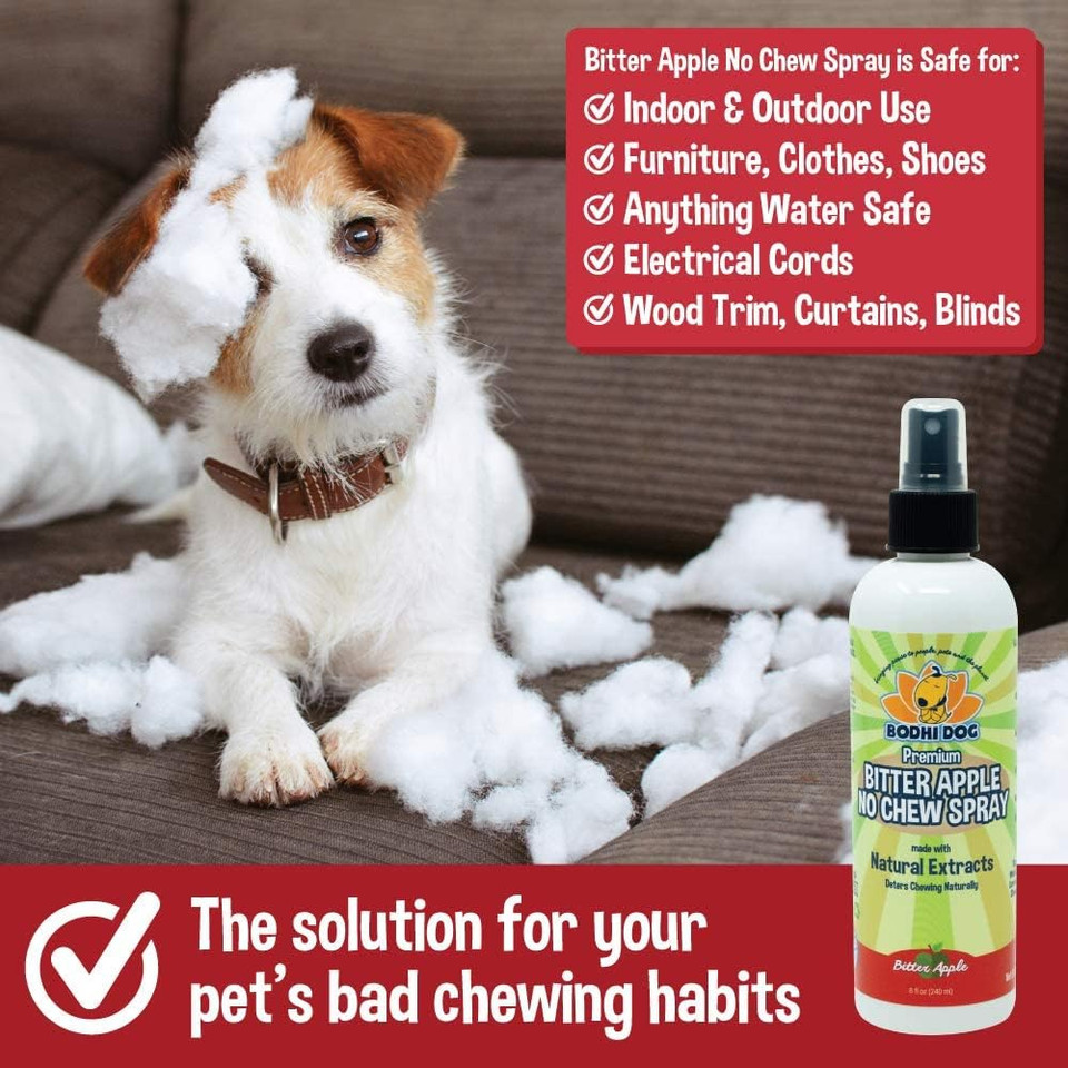 Bodhi Dog Premium Bitter Apple No Chew Spray | Natural Training Aid | Bitter Apple Chewing Spray For Dogs & Puppies | Deter Dogs From Chewing & Biting | Made In Usa | 8Oz