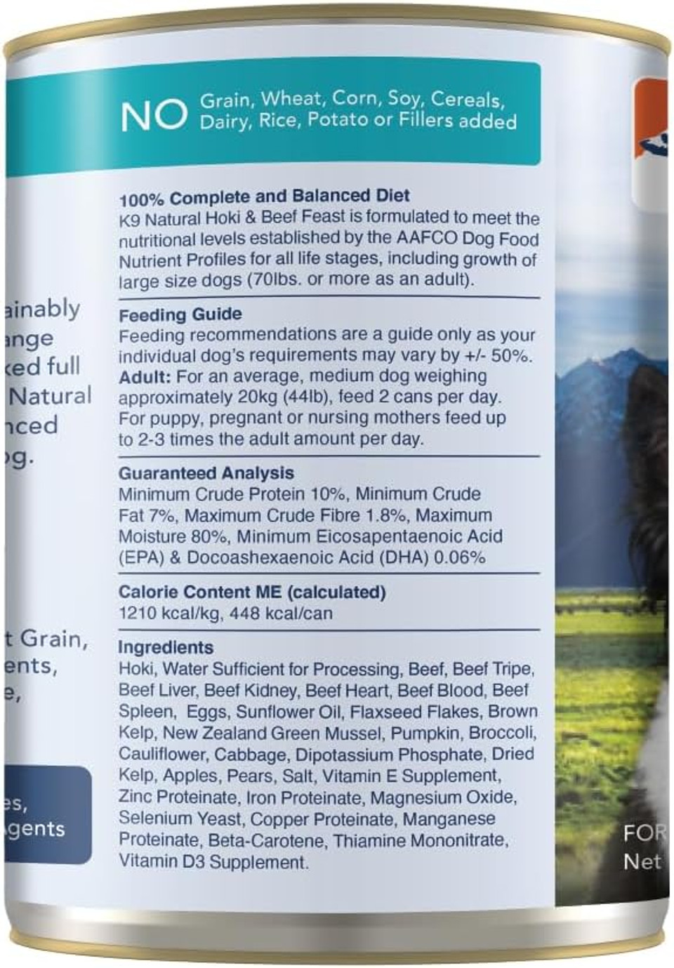 K9 Natural - Bpa & Gelatin Free Canned Dog Food - Hoki & Beef, 13Oz (12 Pack)