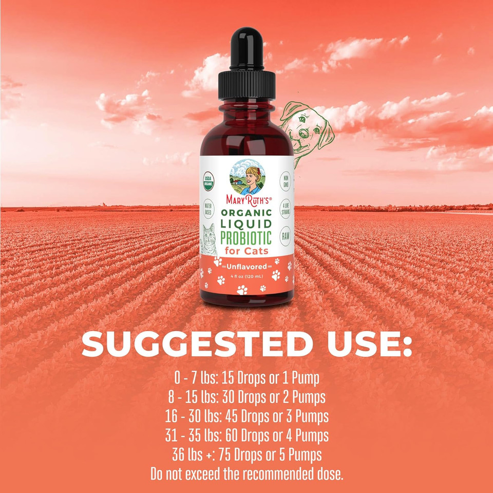 Maryruth Organics Dog Probiotic, Usda Organic Probiotic For Dogs, Dog Probiotic For Digestive Support, Supplement For Gut Health & Beneficial Bacteria, Vegan, Non-Gmo, Gluten Free, 4 Fl Oz