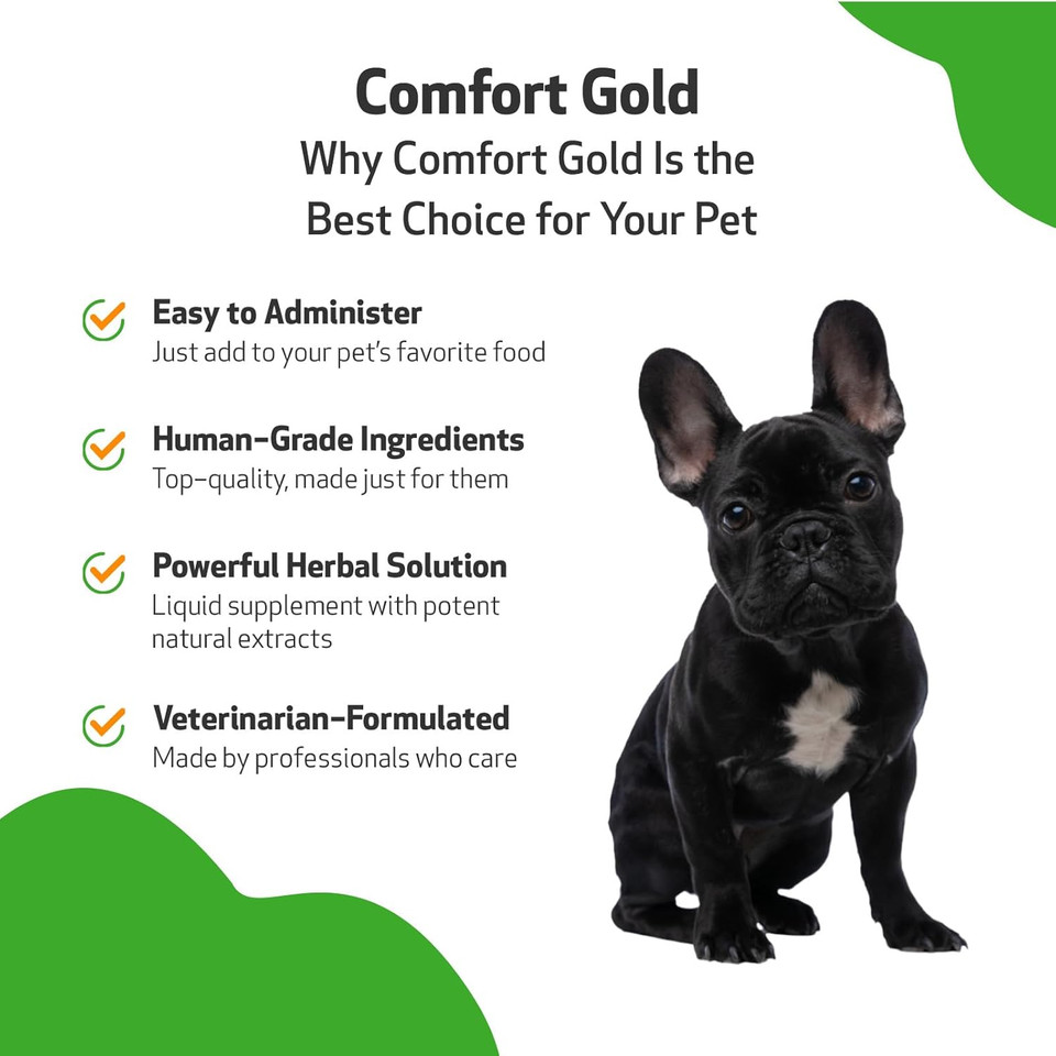 Pet Wellbeing Comfort Gold For Dogs - Natural Pain Relief For Canines - 2 Oz (59Ml)