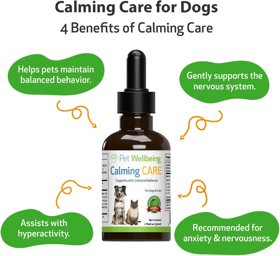Pet Wellbeing Calming Care For Dogs - Vet-Formulated - Supports Calm & Relaxed Nervous System - Natural Herbal Supplement 2 Oz (59 Ml) Pet Wellbeing Calming Care For Dogs - Vet-Formulated - Supports Calm & Relaxed Nervous System - Natural Herbal Supplement 2 Oz (59 Ml)