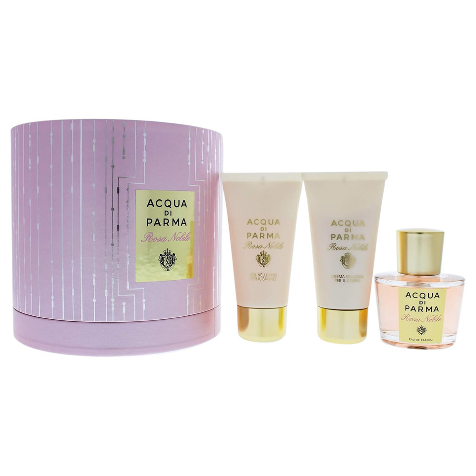 Acqua Di Parma Rosa Nobile 3 Piece Gift Set Eau De Parfum Spray, Shower Gel & Body Cream For Women
