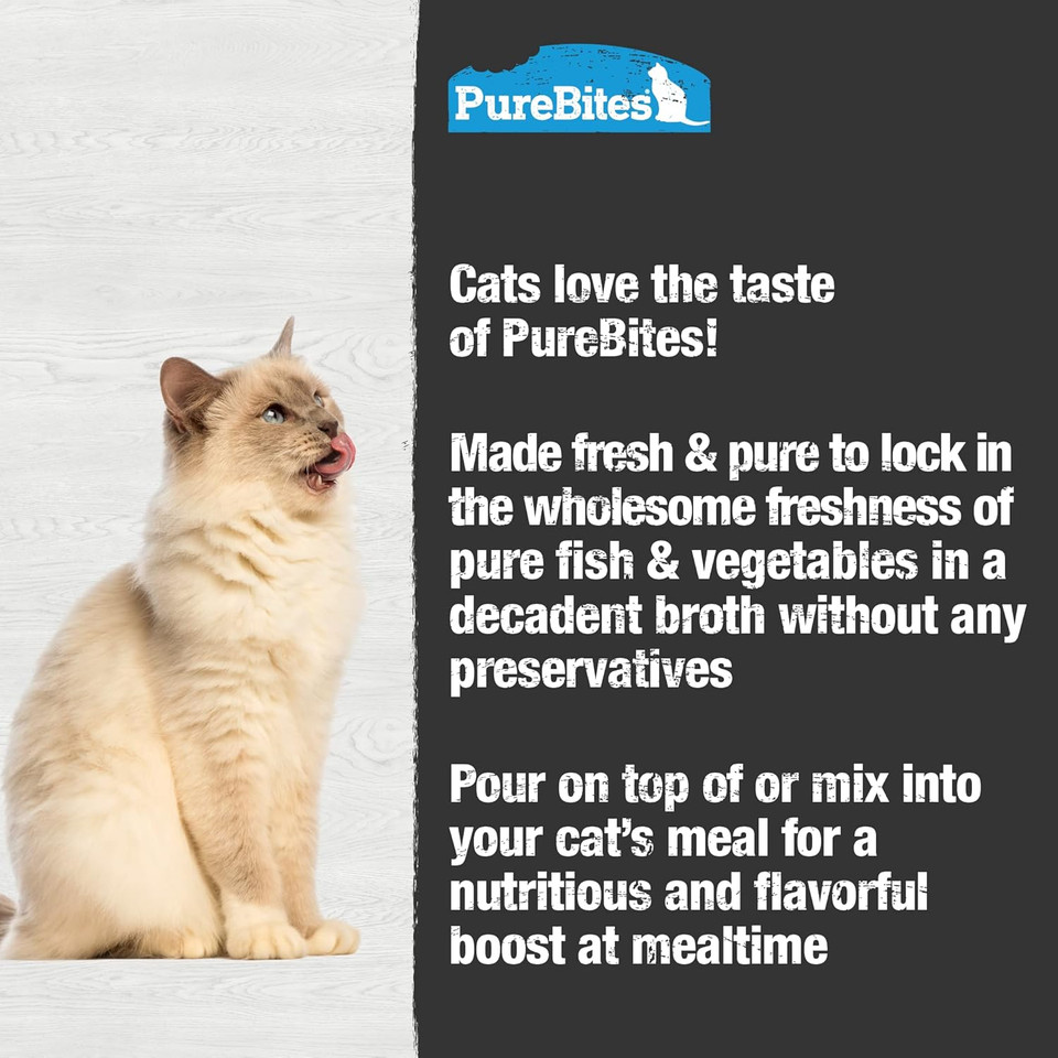 Purebites Tuna Broths For Cats, Only 4 Ingredients, Case Of 18