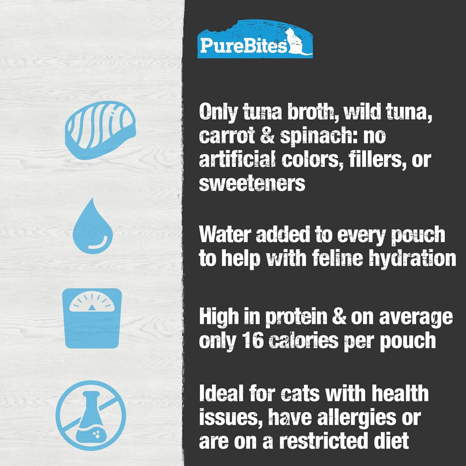Purebites Tuna Broths For Cats, Only 4 Ingredients, Case Of 18