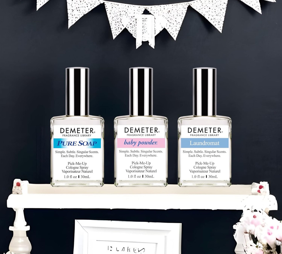 Demeter Fresh And Clean Collection, Set Of 3 Unique Perfumes For Women, Baby Powder, Pure Soap, Laundromat, 1 Oz Each